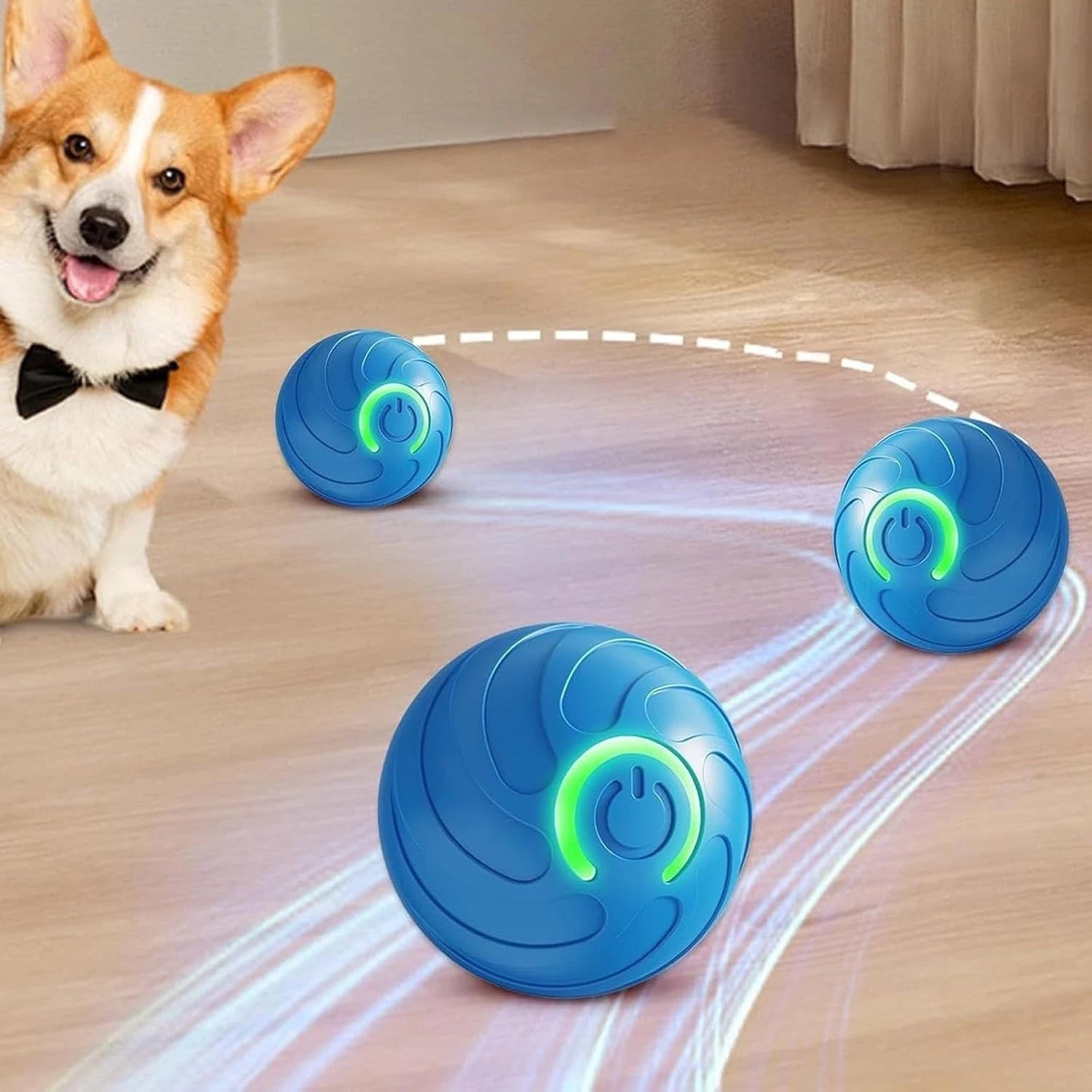 BOUNZBUD Smart Bouncing Interactive Dog Pet Toy Ball – Automatic Moving &  (USB Rechargeable)