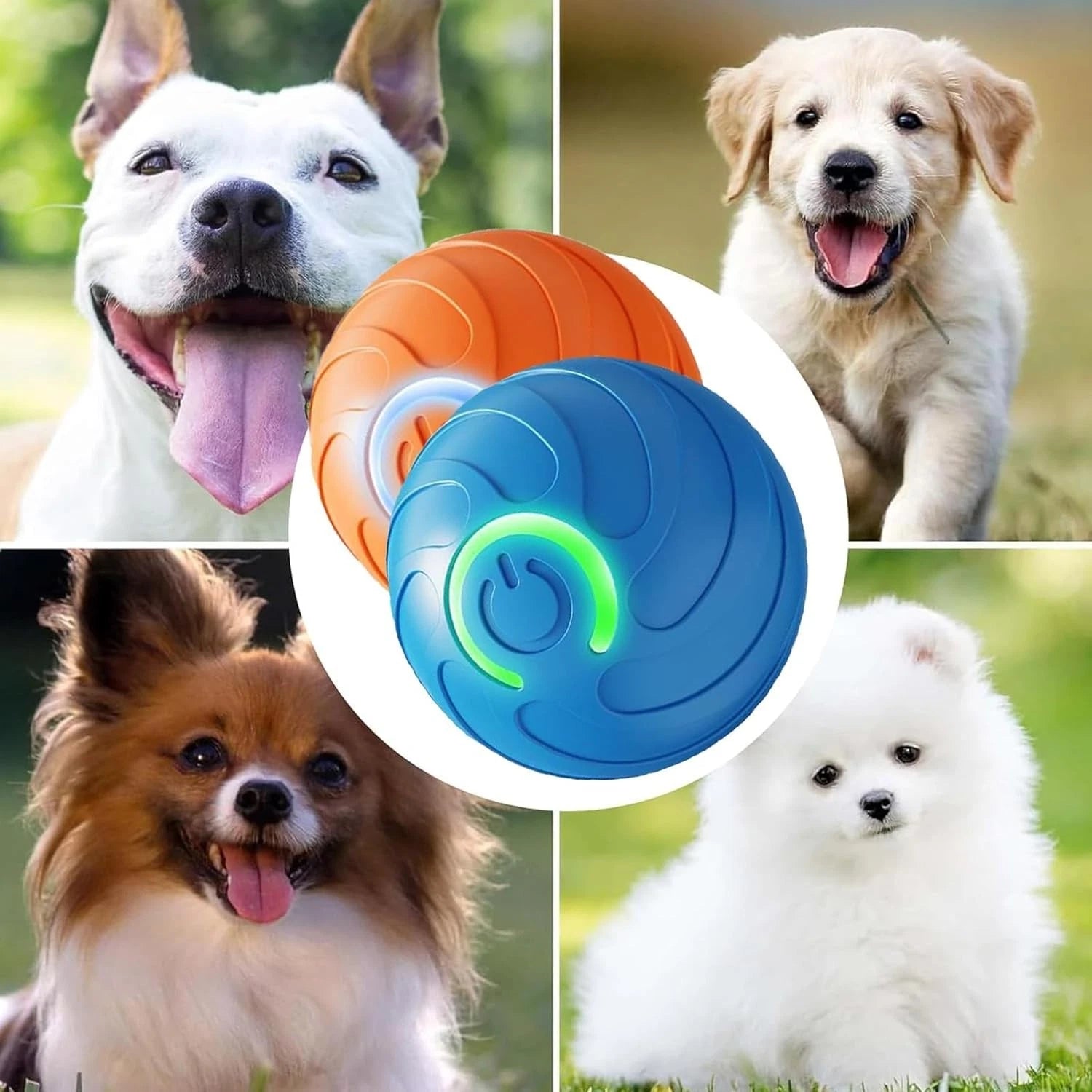 BOUNZBUD Smart Bouncing Interactive Dog Pet Toy Ball – Automatic Moving &  (USB Rechargeable)