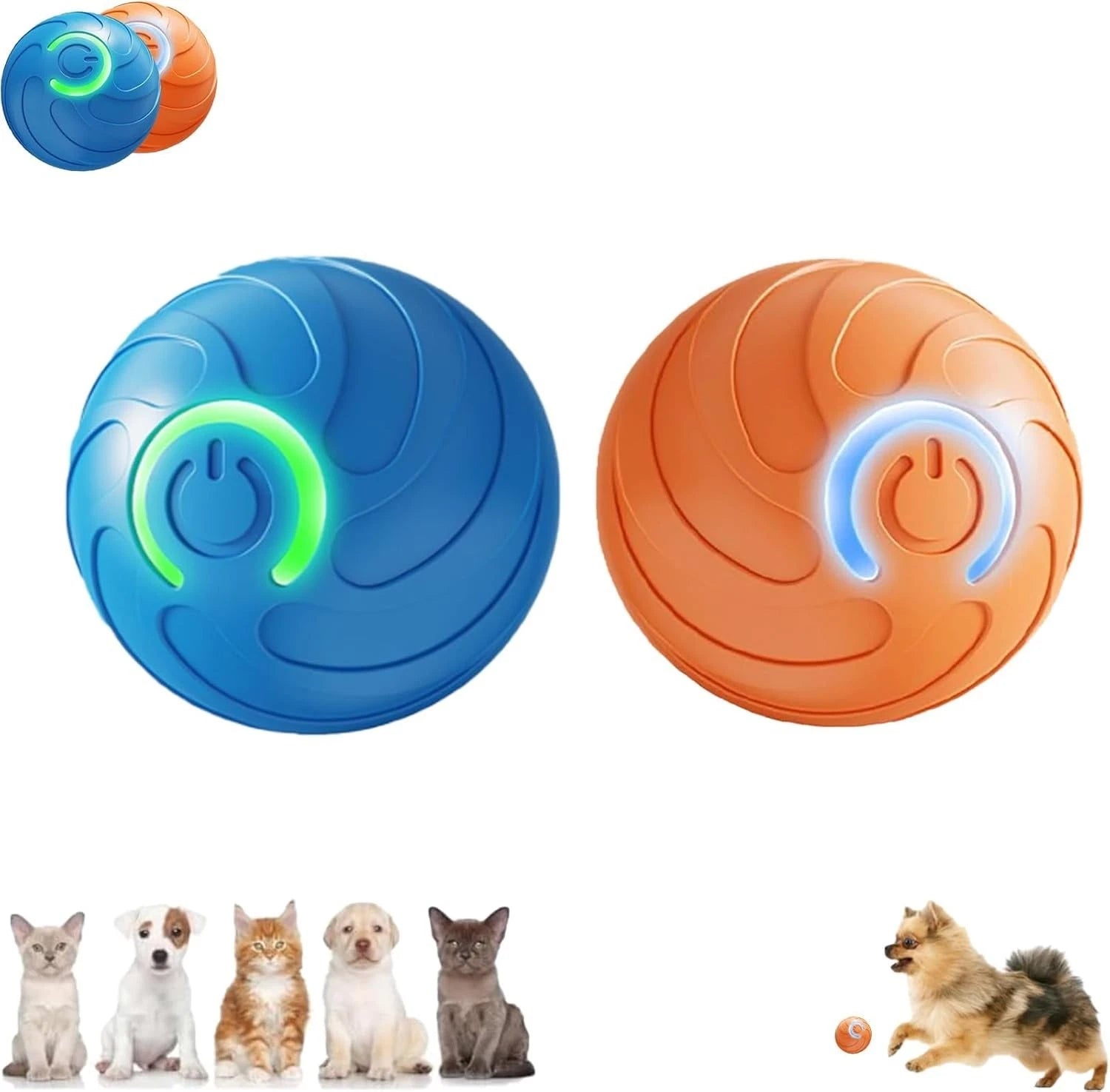 BOUNZBUD Smart Bouncing Interactive Dog Pet Toy Ball – Automatic Moving &  (USB Rechargeable)